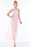 ColsBM Nina Blush Glamorous Fit-n-Flare One Shoulder Sleeveless Zip up Chiffon30 Bridesmaid Dresses
