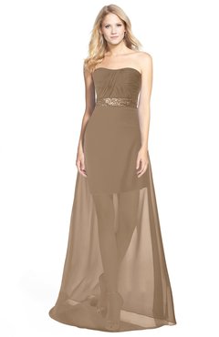 ColsBM Daleyza Bronze Brown Classic A-line Sweetheart Zip up Chiffon30 Floor Length Bridesmaid Dresses