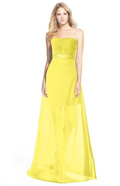 ColsBM Daleyza Pale Yellow Classic A-line Sweetheart Zip up Chiffon30 Floor Length Bridesmaid Dresses
