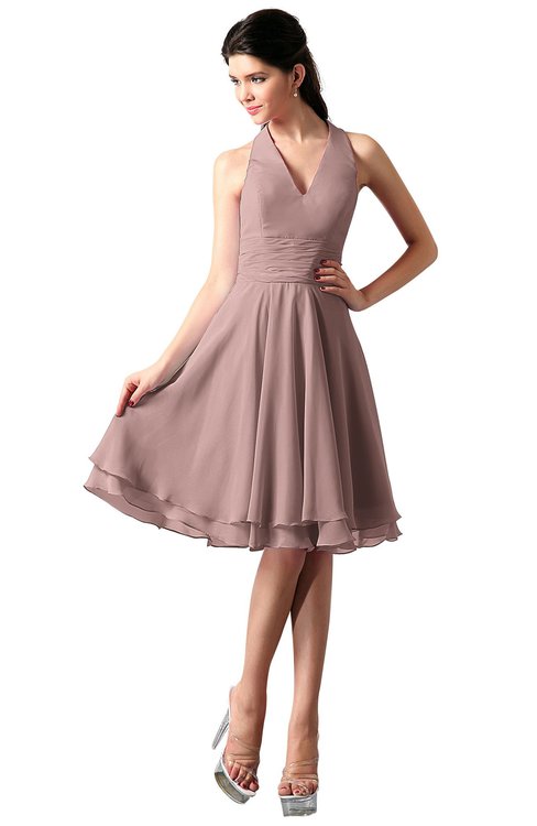 ColsBM Holly Blush Pink Simple A-line Sleeveless Zipper Chiffon Graduation Dresses