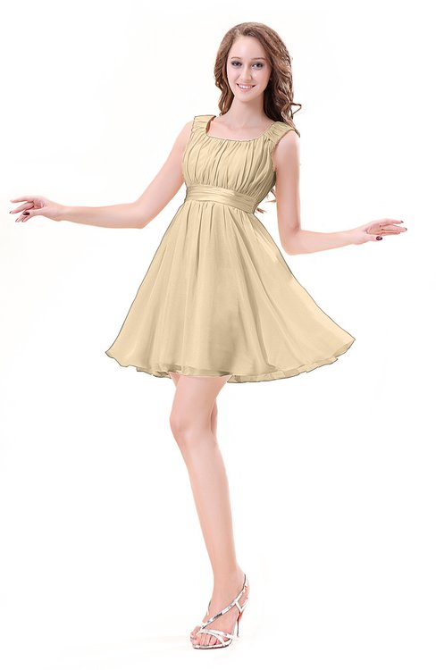 ColsBM Genesis Apricot Gelato Elegant Scoop Sleeveless Zipper Chiffon Bridesmaid Dresses