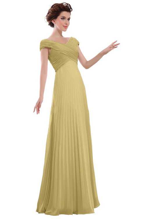 Modest Bridesmaid Dresses Gold color - ColorsBridesmaid