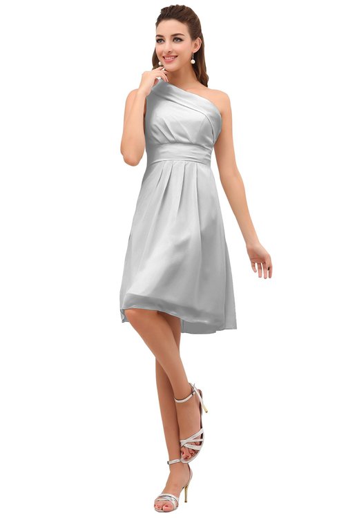ColsBM Amber White Cute A-line One Shoulder Sleeveless Chiffon Bridesmaid Dresses