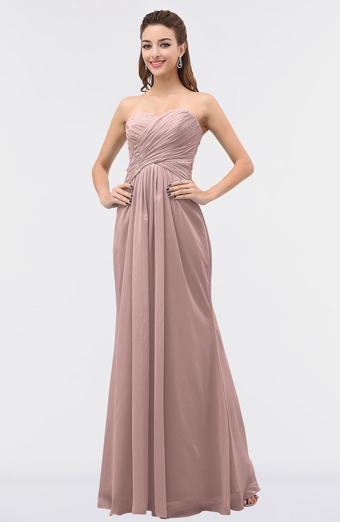 ColsBM Roselyn Blush Pink Cute A-line Sweetheart Chiffon Floor Length Ruching Bridesmaid Dresses