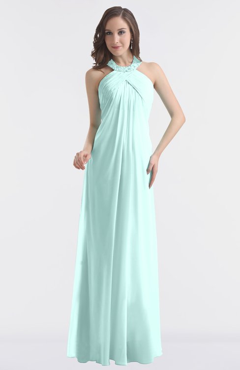 ColsBM Maeve Blue Glass Classic A-line Halter Backless Floor Length Bridesmaid Dresses