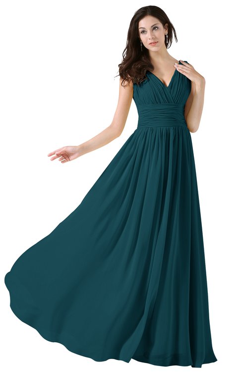 green blue dress