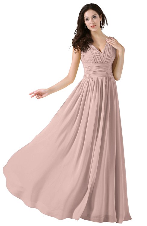 dusty rose chiffon bridesmaid dresses