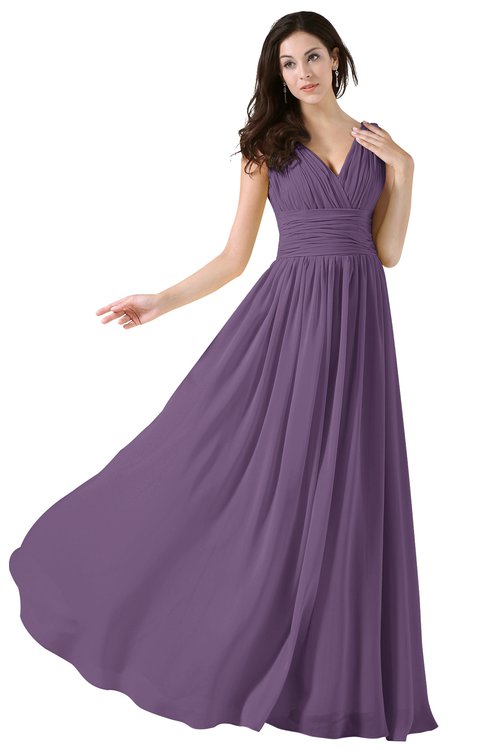 aubergine bridesmaid dress