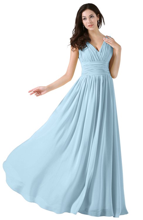 ice blue tea length dress