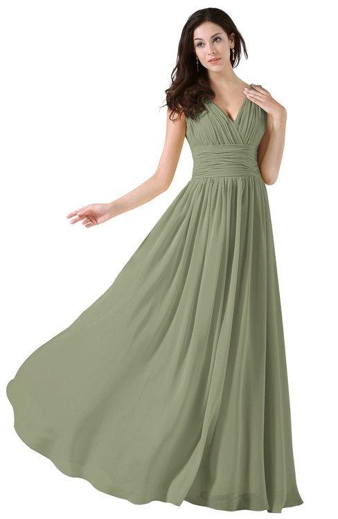 Bridesmaid Dresses Moss Green color ...