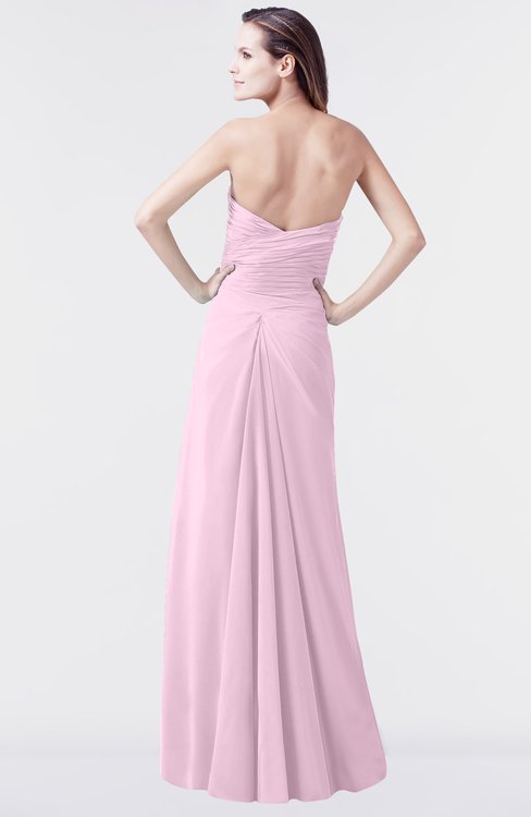 satin light pink bridesmaid dresses Curved Strapless Light Pink Bridesmaid Dresses Floor-Length – loveangeldress main image 1