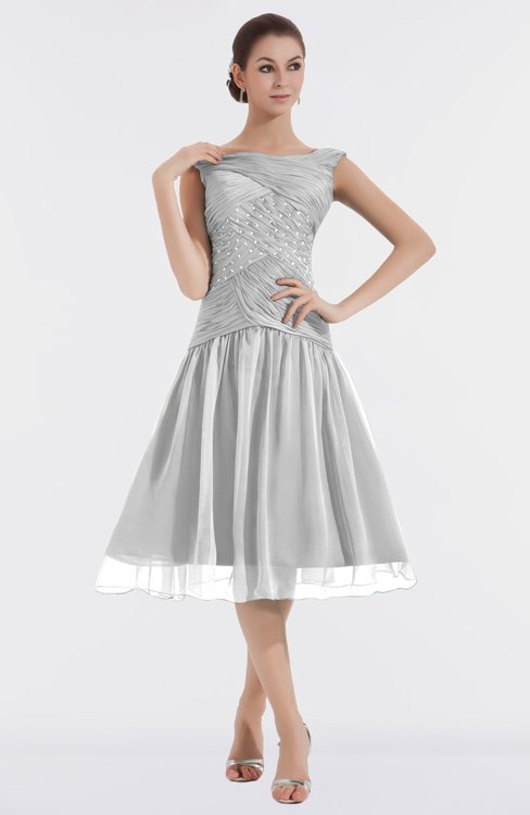 ColsBM Alissa Dove Grey Cute A-line Sleeveless Knee Length Ruching Bridesmaid Dresses