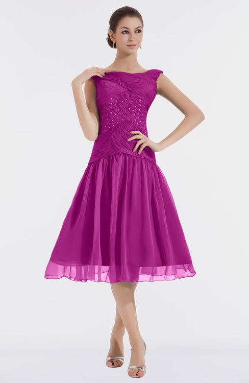 ColsBM Alissa Raspberry Cute A-line Sleeveless Knee Length Ruching Bridesmaid Dresses