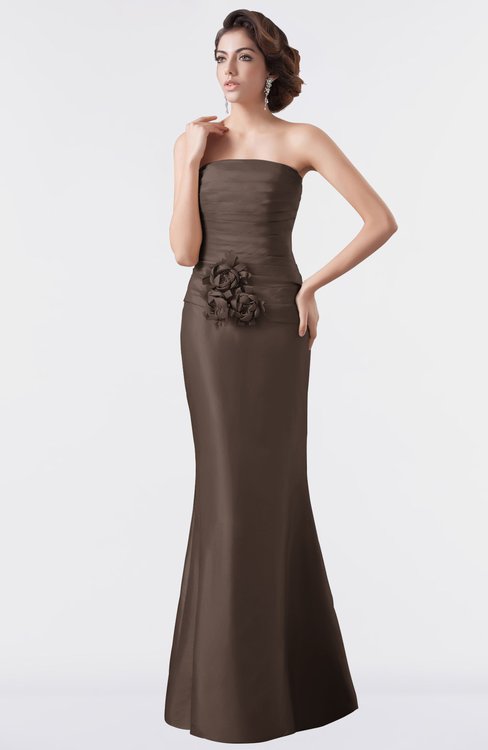 ColsBM Aria Chestnut Brown Classic Trumpet Sleeveless Backless Floor Length Bridesmaid Dresses