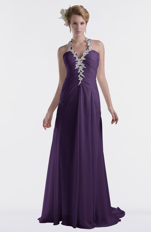 ColsBM Eden Violet Cinderella A-line Sweetheart Sleeveless Criss-cross Straps Brush Train Plus Size Bridesmaid Dresses