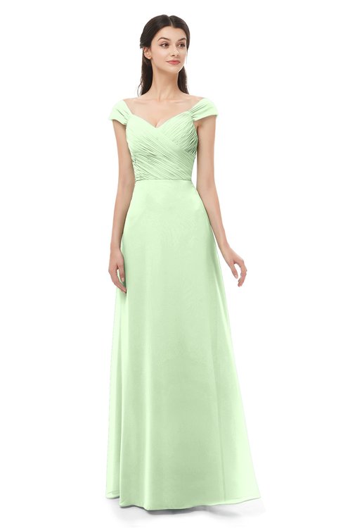 ColsBM Aspen Seacrest Bridesmaid Dresses Off The Shoulder Elegant Short Sleeve Floor Length A-line Ruching