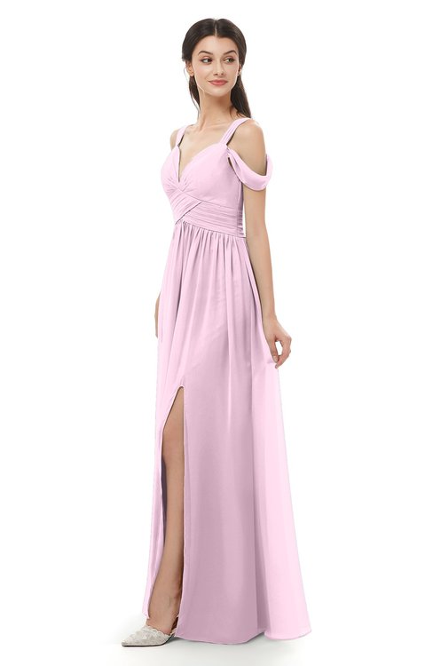 ColsBM Raven Fairy Tale Bridesmaid Dresses Split-Front Modern Short Sleeve Floor Length Thick Straps A-line