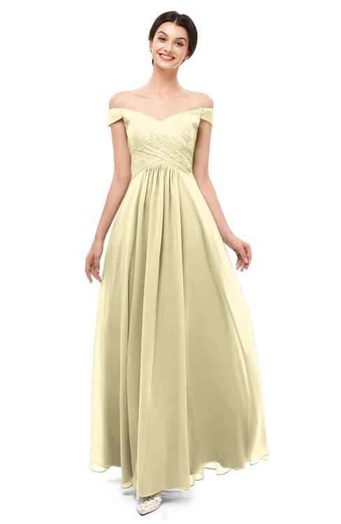 ColsBM Lilith Anise Flower Bridesmaid Dresses Off The Shoulder Pleated Short Sleeve Romantic Zip up A-line