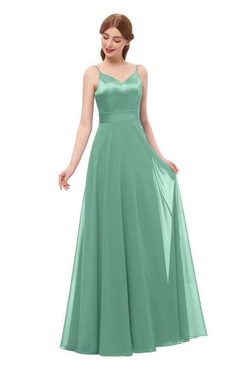ColsBM Ocean Bristol Blue Bridesmaid Dresses Elegant A-line Backless Floor Length Sleeveless Sash