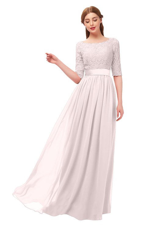 ColsBM Payton Angel Wing Bridesmaid Dresses Sash A-line Modest Bateau Half Length Sleeve Zip up