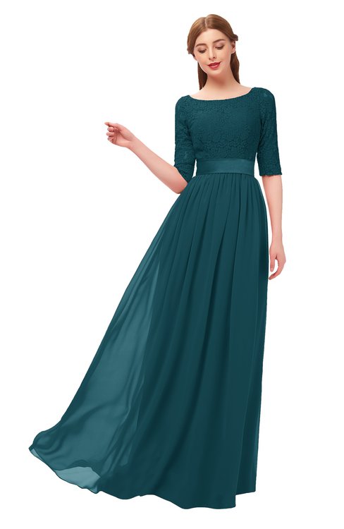 greenish blue dress