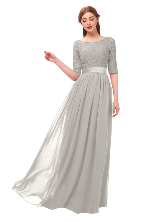 ColsBM Payton Hushed Violet Bridesmaid Dresses Sash A-line Modest Bateau Half Length Sleeve Zip up