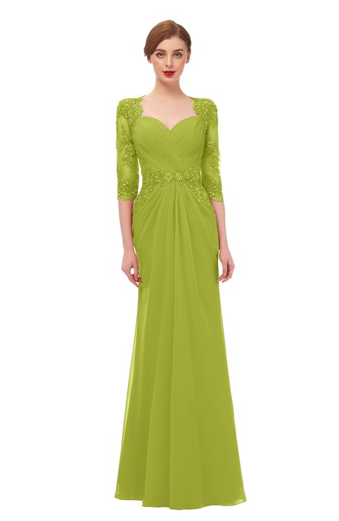 ColsBM Bronte Green Oasis Bridesmaid Dresses Elbow Length Sleeve Pleated Mermaid Zipper Floor Length Glamorous