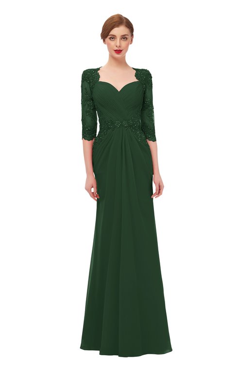 ColsBM Bronte Hunter Green Bridesmaid Dresses Elbow Length Sleeve Pleated Mermaid Zipper Floor Length Glamorous