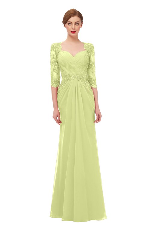 ColsBM Bronte Lime Sherbet Bridesmaid Dresses Elbow Length Sleeve Pleated Mermaid Zipper Floor Length Glamorous