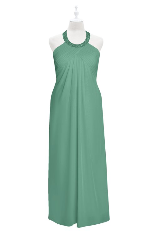 ColsBM Raegan Beryl Green Plus Size Bridesmaid Dresses Floor Length Pleated Sleeveless Backless A-line Princess