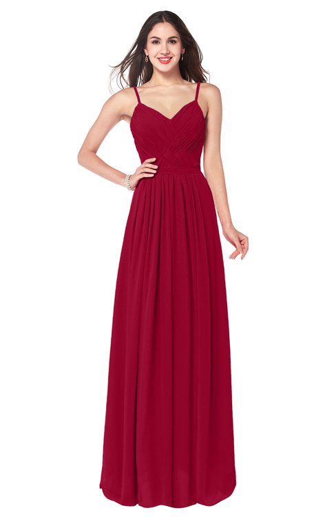 ColsBM Kinley Maroon Bridesmaid Dresses Sleeveless Sexy Half Backless Pleated A-line Floor Length