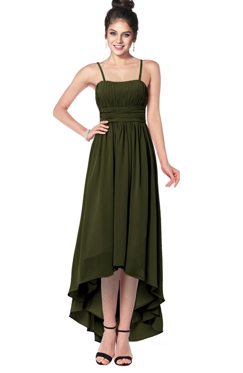 ColsBM Kinsley Beech Bridesmaid Dresses Half Backless Hi-Lo A-line Mature Sleeveless Spaghetti