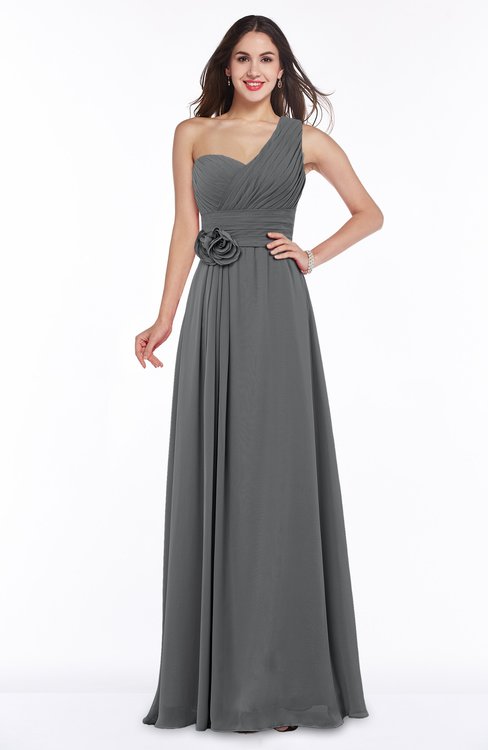 ColsBM Raquel Grey Elegant A-line Asymmetric Neckline Sleeveless Floor Length Sash Plus Size Bridesmaid Dresses