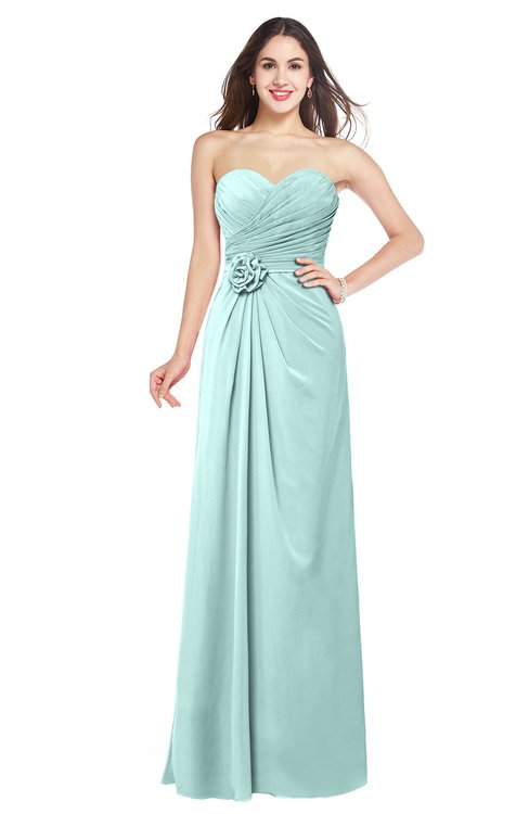 ColsBM Josie Blue Glass Glamorous Sweetheart Sleeveless Zip up Flower Plus Size Bridesmaid Dresses