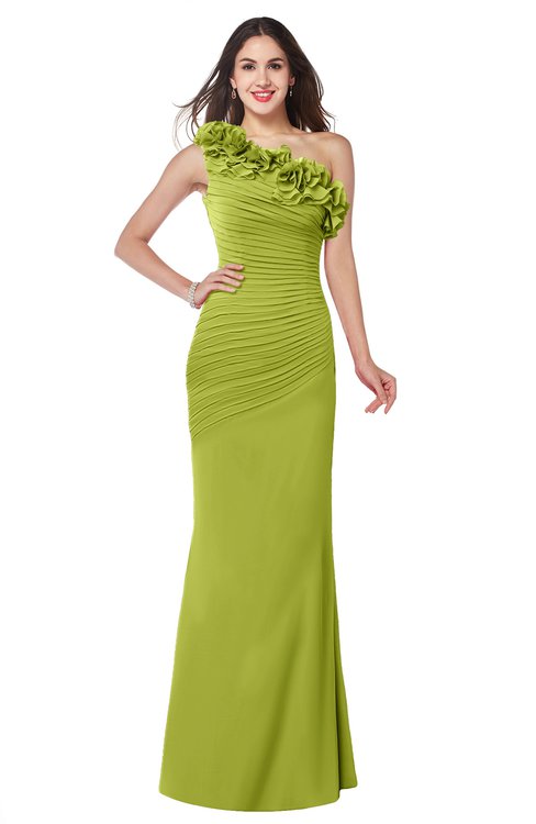 ColsBM Lisa Green Oasis Sexy Fit-n-Flare Sleeveless Half Backless Chiffon Flower Plus Size Bridesmaid Dresses