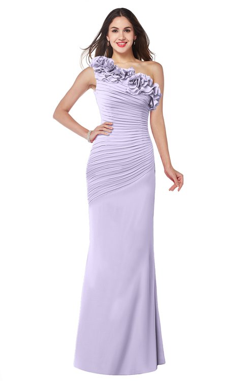 ColsBM Lisa Light Purple Sexy Fit-n-Flare Sleeveless Half Backless Chiffon Flower Plus Size Bridesmaid Dresses