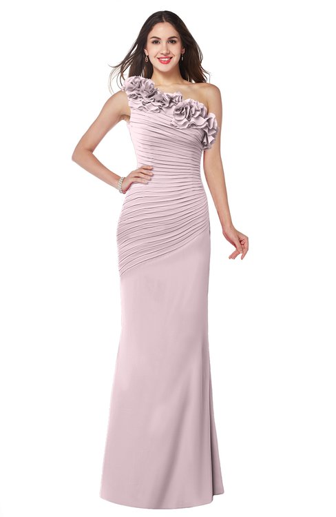 ColsBM Lisa Pale Lilac Sexy Fit-n-Flare Sleeveless Half Backless Chiffon Flower Plus Size Bridesmaid Dresses