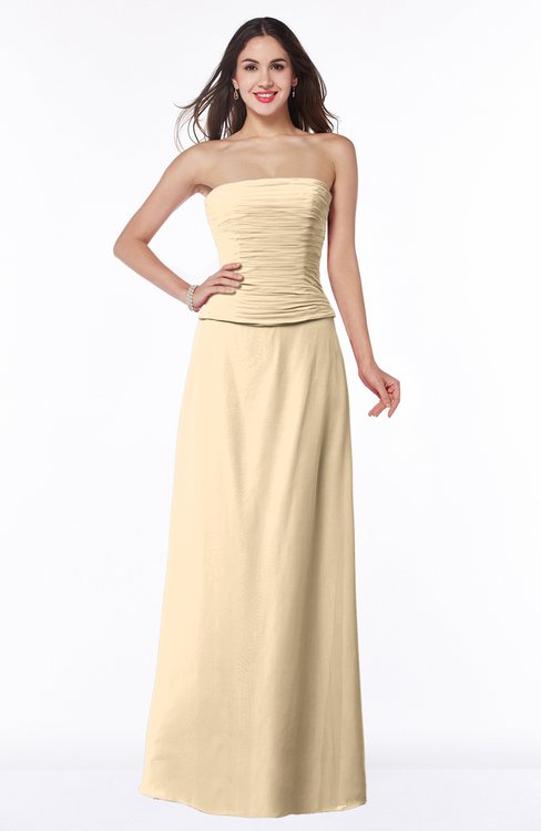 ColsBM Analia Apricot Gelato Elegant A-line Sleeveless Zip up Floor Length Plus Size Bridesmaid Dresses