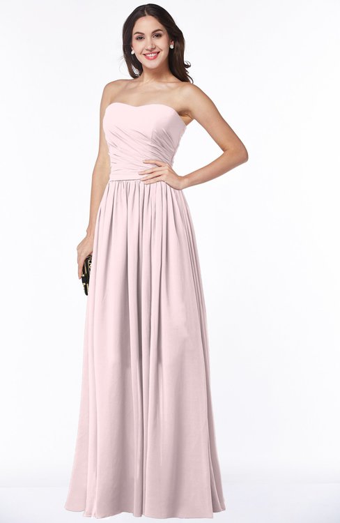 ColsBM Janelle Petal Pink Modern Zip up Chiffon Floor Length Pleated Plus Size Bridesmaid Dresses