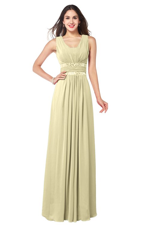 ColsBM Kelly Anise Flower Glamorous A-line Zip up Chiffon Sash Plus Size Bridesmaid Dresses