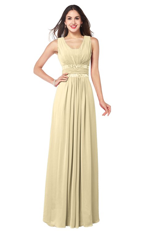 ColsBM Kelly Cornhusk Glamorous A-line Zip up Chiffon Sash Plus Size Bridesmaid Dresses