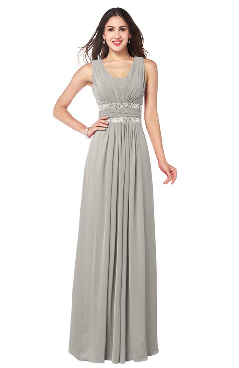 ColsBM Kelly Hushed Violet Glamorous A-line Zip up Chiffon Sash Plus Size Bridesmaid Dresses