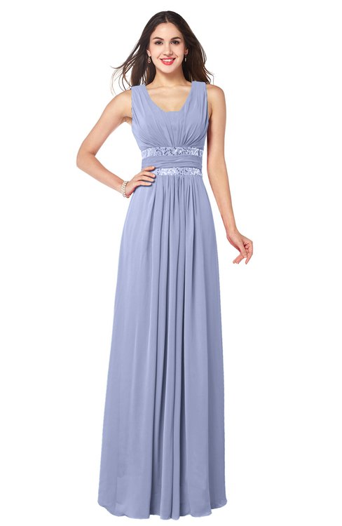 ColsBM Kelly Lavender Glamorous A-line Zip up Chiffon Sash Plus Size Bridesmaid Dresses