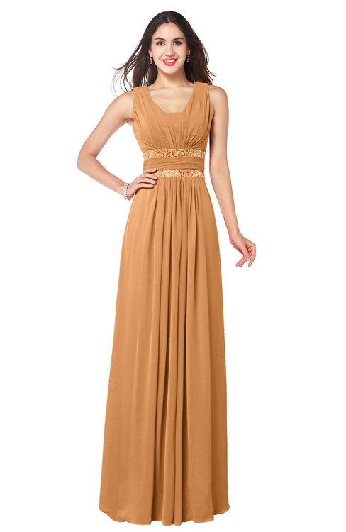 ColsBM Kelly Pheasant Glamorous A-line Zip up Chiffon Sash Plus Size Bridesmaid Dresses
