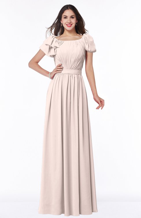 ColsBM Thalia Silver Peony Mature A-line Zipper Chiffon Floor Length Plus Size Bridesmaid Dresses