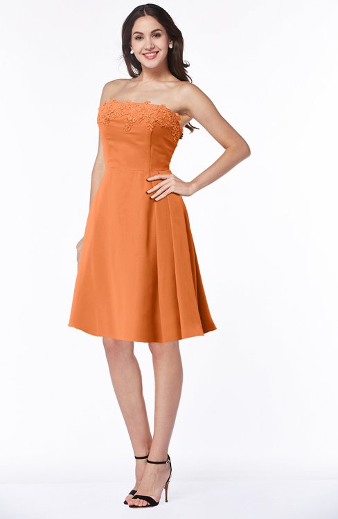 ColsBM Kayleigh Mango Modern A-line Strapless Sleeveless Appliques Plus Size Bridesmaid Dresses