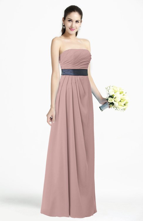 ColsBM Karlee Nectar Pink Glamorous Empire Strapless Chiffon Floor Length Sash Plus Size Bridesmaid Dresses