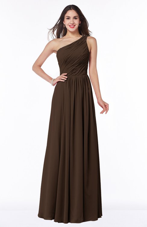ColsBM Nancy Copper Sexy A-line Sleeveless Zip up Chiffon Ruching Plus Size Bridesmaid Dresses