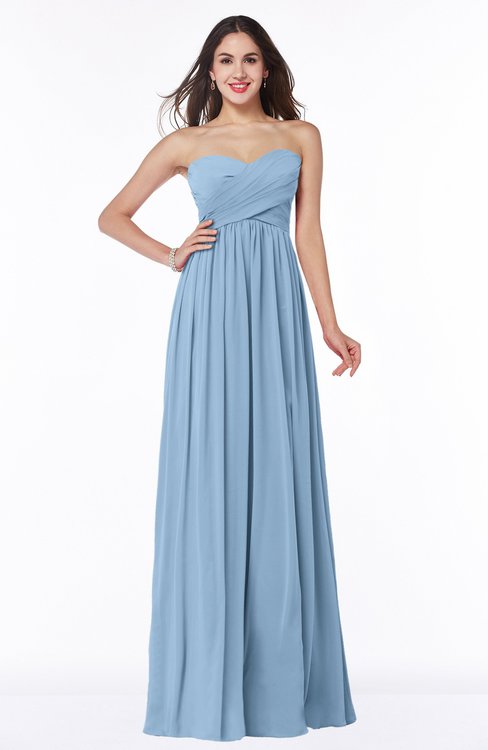 ColsBM Leyla Sky Blue Modern A-line Sleeveless Zipper Chiffon Plus Size Bridesmaid Dresses