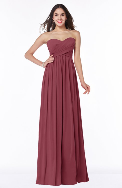 ColsBM Leyla Wine Modern A-line Sleeveless Zipper Chiffon Plus Size Bridesmaid Dresses